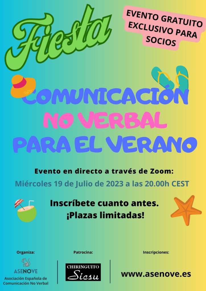Fiesta: Comunicación No Verbal para el Verano. 19 de julio.